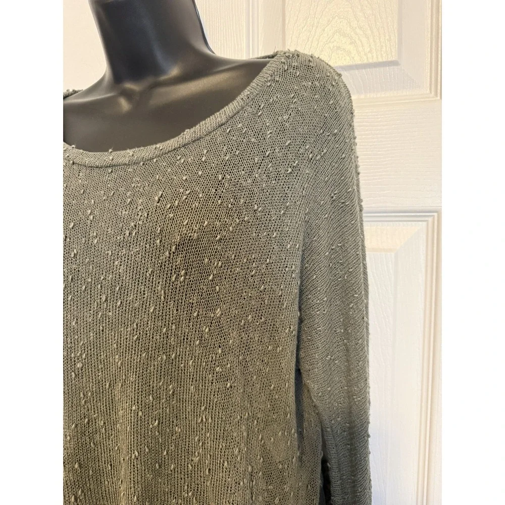 American Eagle Green Lace Long Sleeve Peplum Spring Sweater Women's Size S.